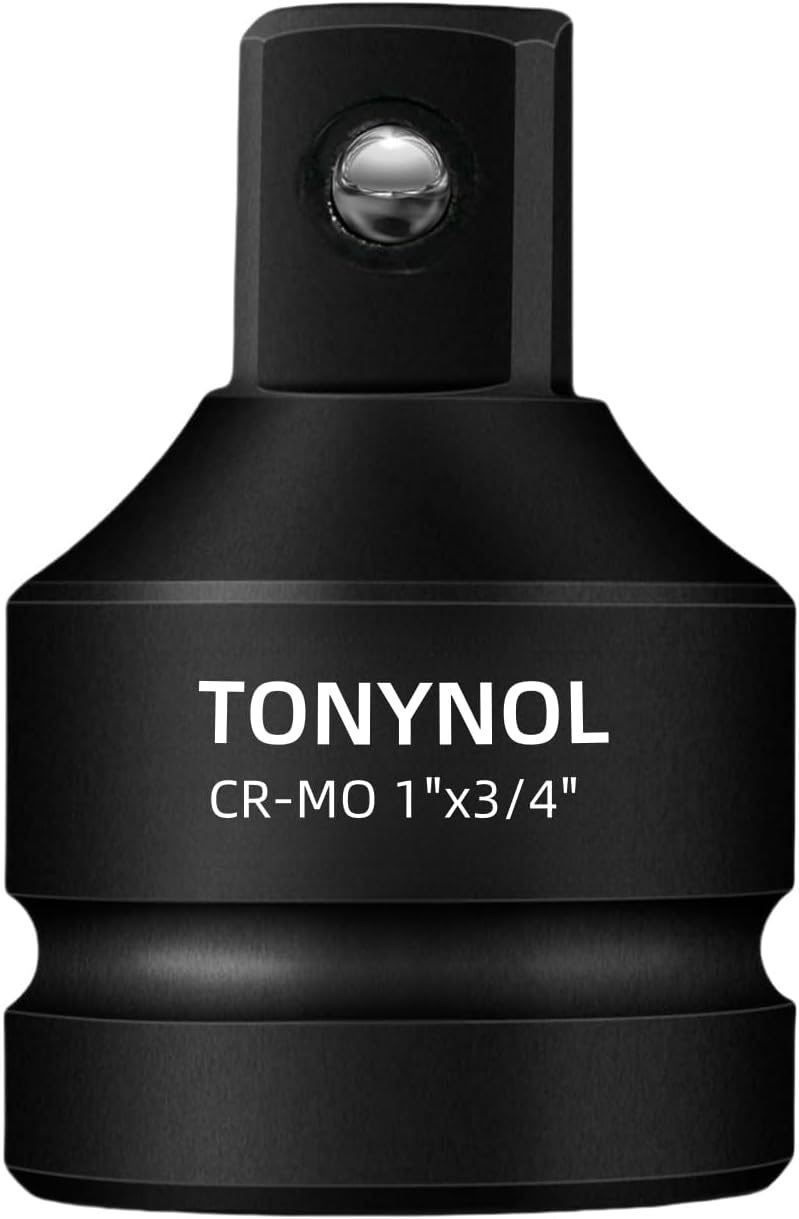TONYNOL Impact Socket Adapter 1" F to 3/4" M,Cr-Mo Steel, Enhances Impact Driver Conversions, For Auto and Construction Use.