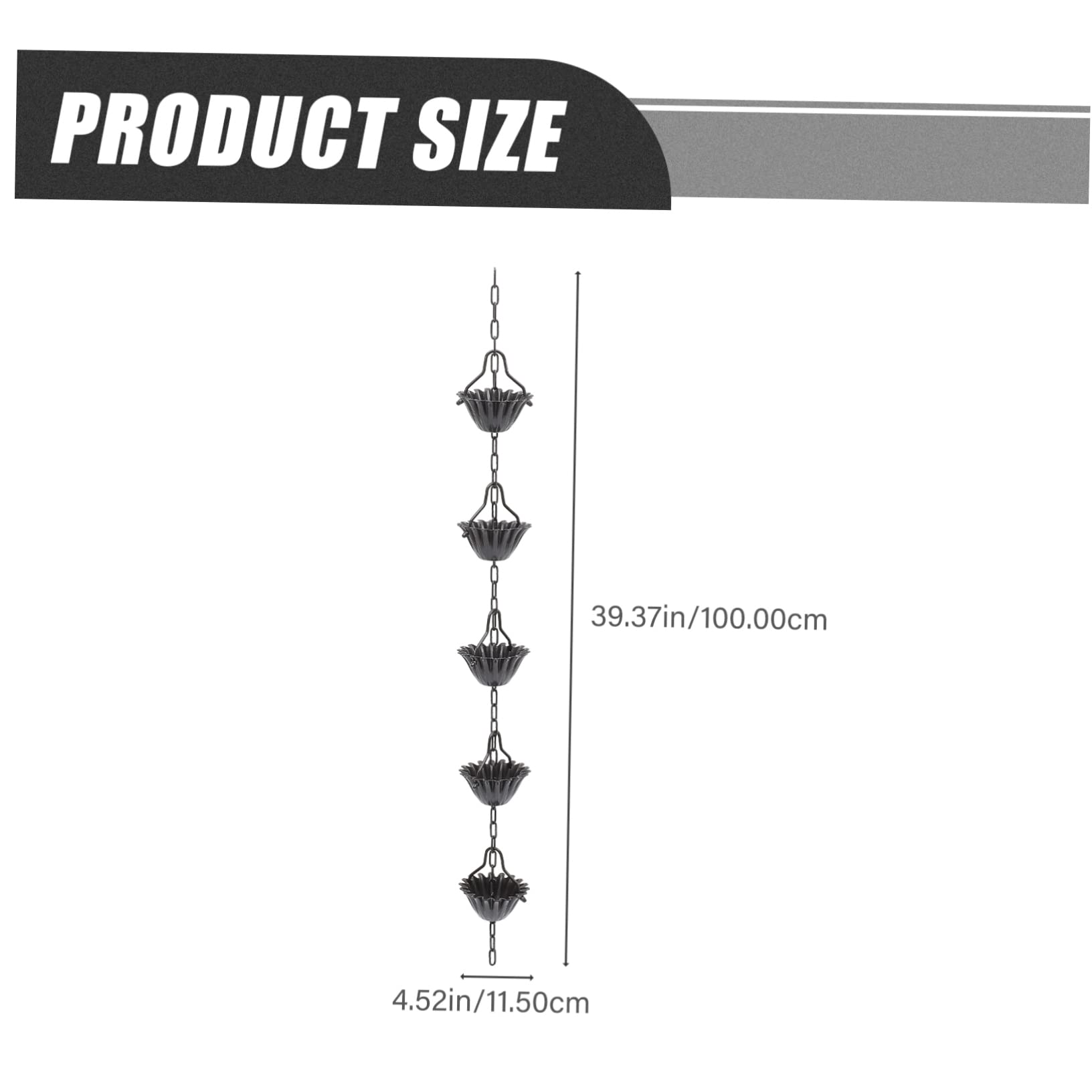 Parliky Decorative Aluminum Alloy Rain Chain with Unique Petal Design for Gutters Durable Rain Water Catcher for Gardens Homes and Temples Feet