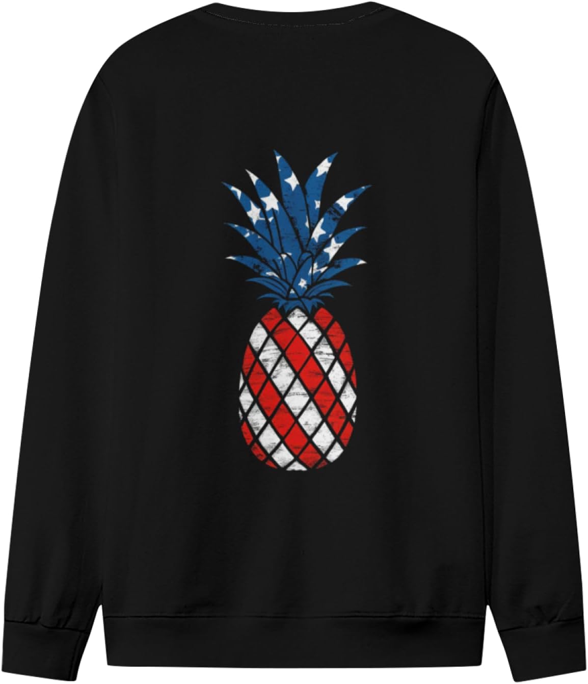 HEAPPER Patriotic Pineapple USA Flag 4th of July Men Women Lightweight Crewneck Sweatshirt