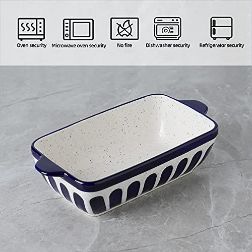 Goldenplayer Loaf Pan Ceramic Bread Baking Pan Toast Pan Baking Dish Bakeware For Baker Christmas Day Dinner Serving Dish -Dark Blue #TOP2