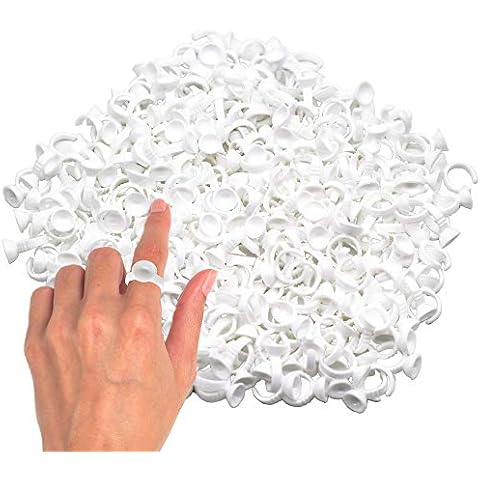 Lash Glue Rings - Akissos 400 PCS Disposable Glue Rings for Eyelash Extensions Eyelash Glue Holder Tattoo Pigment Adjustable Professional Beauty Supplies Tool Kits Must Have Cover