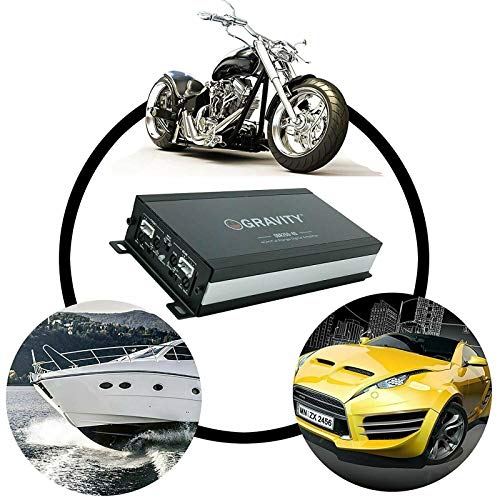 Gravity GBR250.4D True 360-Watt RMS Micro Ultra Compact Digital 4-Channel Full Range Amplifier with RCA Stereo Input - Perfect for Motorcycle, RV, ATV, Car, Boat, Marine
