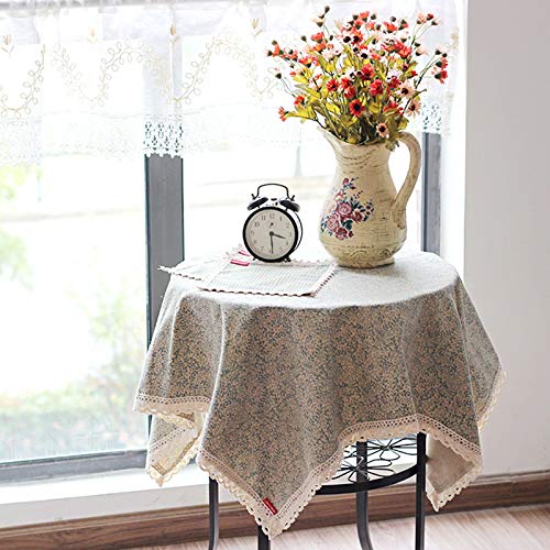 Nappe coton motif de rameaux vert 140x220cm moderne pour table - 3