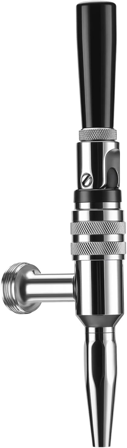 Roastove Stout Beer Coffee Faucet,All 304 Stainless Steel Keg Beer Tap for Cold Brew Coffee & Nitro Beer,with Black Plastic Tap Handle, for Kegging