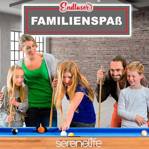 SereneLife 4-in-1 / 5-in-1 Multifunktionstisch – inkl. Billardtisch, Tischtennisplatte, Tischkicker, Kickertisch, Airhockey Tisch, Shuffleboard & Bowling Tische – Spieltisch Kinder & Erwachsene