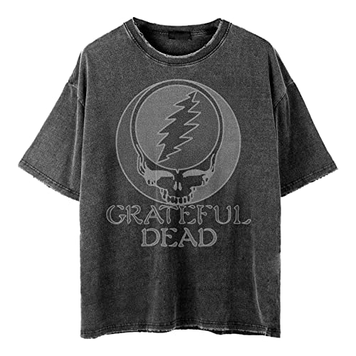 Grateful Dead Unisex-Adult Standard Stealie Vintage Faded Washed T-Shirt
