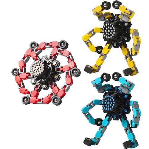 Gokeey Transformable Fidget Spinners 3 Pcs for Kids and Adults Stress Relief Sensory Toys for Boys and Girls Fingertip Gyros for Party Favors Goodie Bag Stuffers for Kids