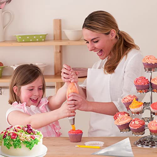 Suuker 27 Pcs Russian Piping Tips Set, Cake Decorating Tips Baking Supplies For Cupcake Cookies Birthday Party (12 Icing Tips 10 Pastry Baking Bags 2 Leaf Piping Tips 2 Couplers 1 Silicone Bag) #TOP2