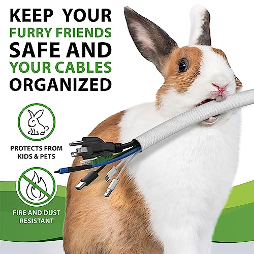 Small Pet Select CRDCVR-WHT-10FT Heavy Duty Cord Cover - White, 10Ft - Ultra Durable Electrical Cable And Wire Protector For Rabbits thumb #5
