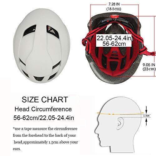GIEADUN Men's and Women's Bike Helmets,MTB,Bicycle, Cycling Helmets cpsc Certified, Movable Lens can be resized (White)