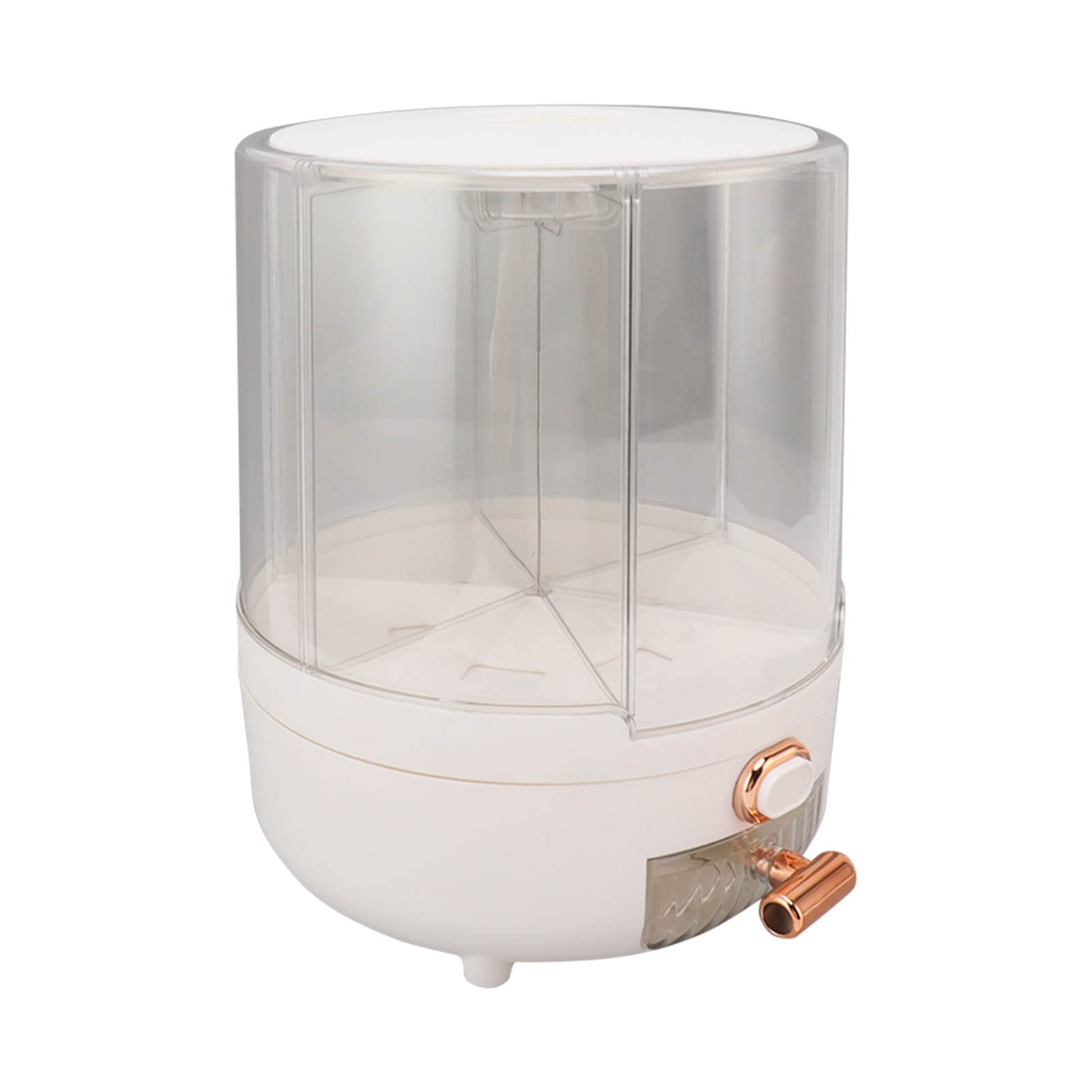 Dispenser per Riso 6 Scomparti, Contenitore per Cereali Rotante 360° con Capacità 11,8kg, per Stoccaggio Alimenti Secchi Trasparente, Rimozione Intelligente con un Click (Grande)
