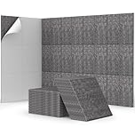 48 Pack Sound Proofing Panels Self-adhesive, TONOR 30x30x0,9cm Square Acoustic Wall Absorbing Panels, High Density Insulation Treatment Soundproofing Panels for Recording Studio, Home, Offices, Grey