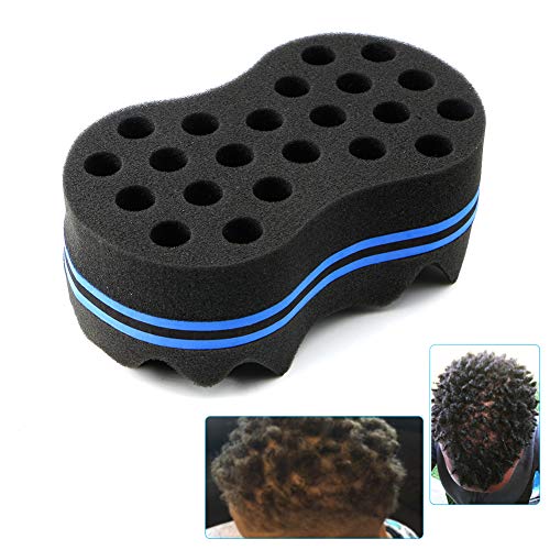 Riorand Hair Sponge Magic Barber Twist Curl Brush Sponge Dreads Locking Afro Coil Comb（Black 2 Count (Pack Of 1)) #TOP4