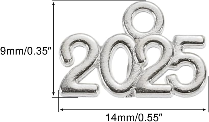MECCANIXITY Year Number Charm Graduation Year Charm, for Tassel, DIY Jewelry Making, Necklace Bracelets, Keychain - Image 2