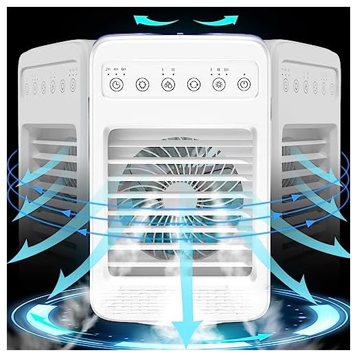 2023 Newest Upgraded Mini Air Conditioner,Air Conditioners Portable for Room,Oscillating Small Ac with Timer,4 Speeds 2 Cool Mist,Small Conditioner Room Kitchen Office Bedroom…