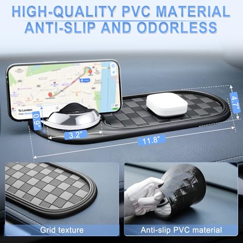 Tapis antidérapant rotatif pour tableau de bord de voiture et support de rangement
