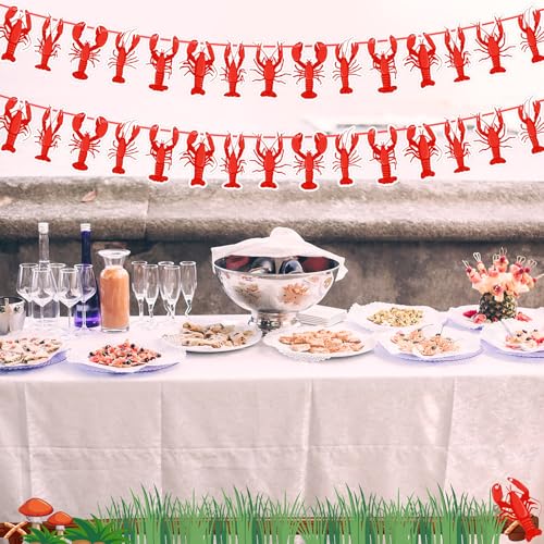 Image of 5 Pcs Paper Pennant Banner Triangle Flags with Double Sided Printing Triangle Paper Flag for School Decoration Party Hanging Classroom Decoration (Crawfish)