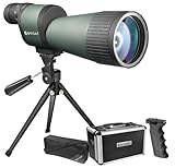 BARSKA Benchmark 12-60x78 Straight Spotting Scope with Handheld Tripod, Table Top Tripod, Soft Carrying Case And Hard Case