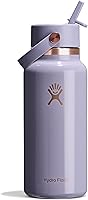 Vista 108 de Hydro Flask - Boca ancha, tapa con popote flexible, color negro (Black), 32 onzas