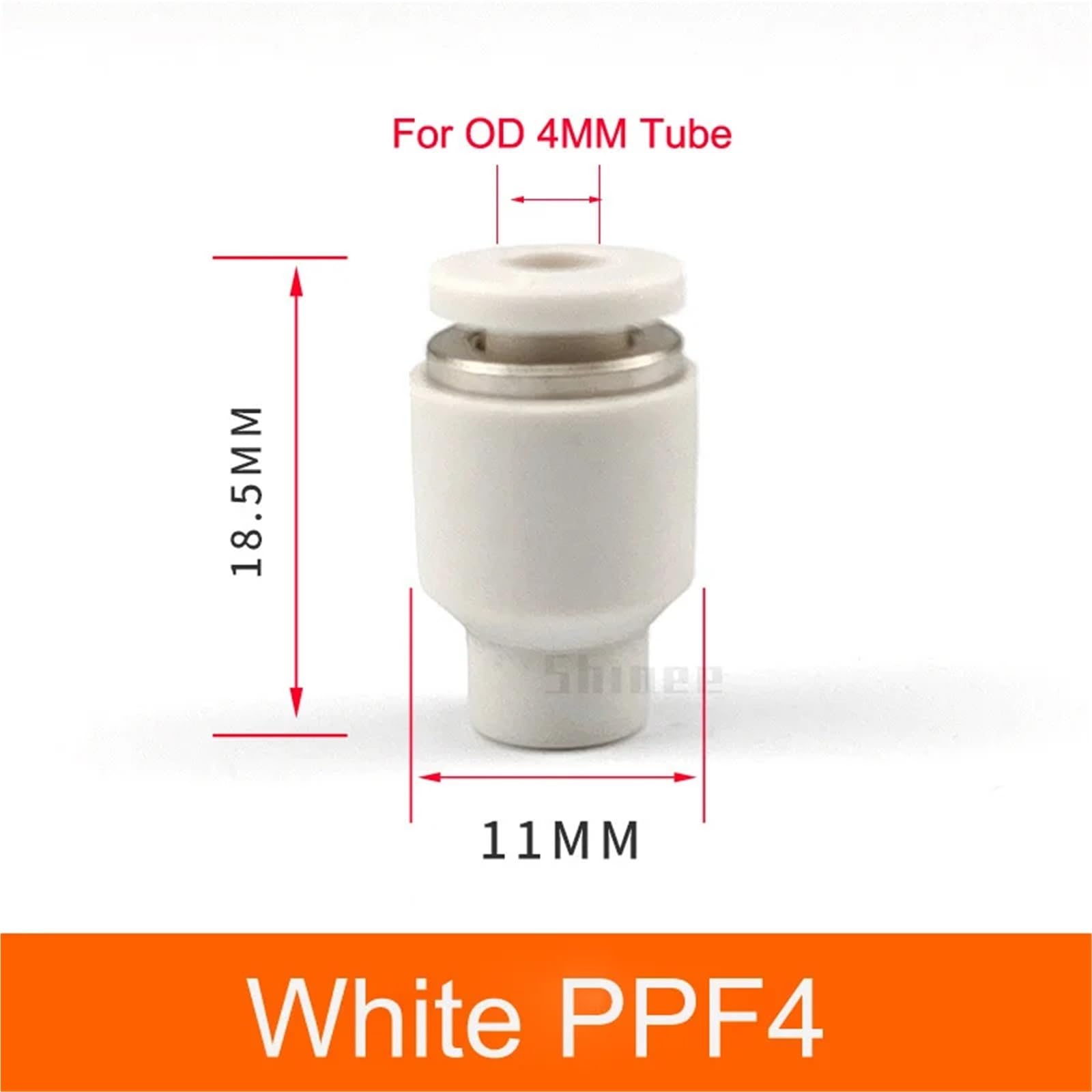 Lot de 20 connecteurs pneumatiques noirs et bleus pour tuyau d'air PPF 4 mm 6 8 10 12 14 16 mm Joint de tuyau d'air (blanc PPF4)