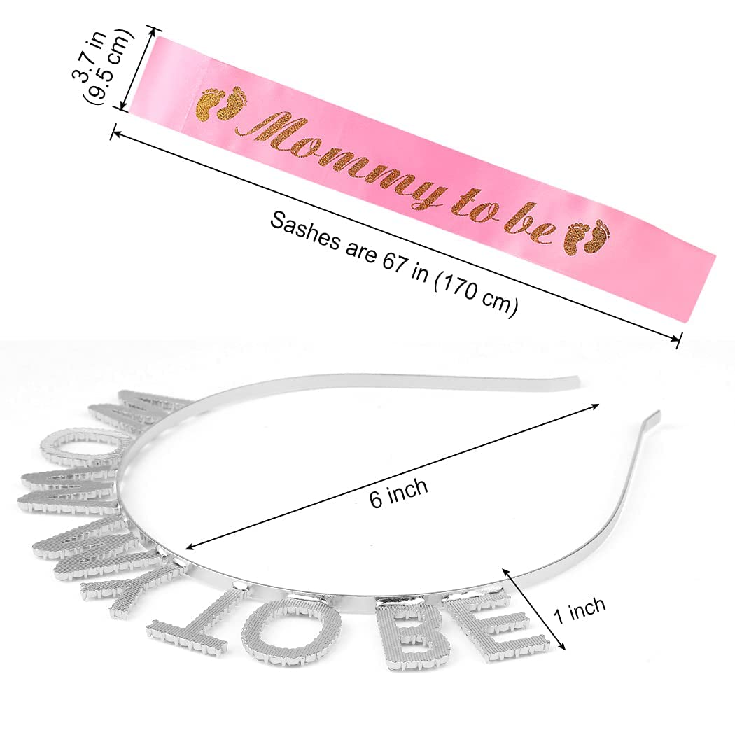 Party Propz Baby Shower Decoration Items -2Pcs Mom To Be Sash and Head Band | Mom To Be Crown | Maternity Photoshoot Props | Baby Shower Gifts | Baby Shower Props | Mom To Be Gifts | Mom To Be Props - Image 3 thumbnail