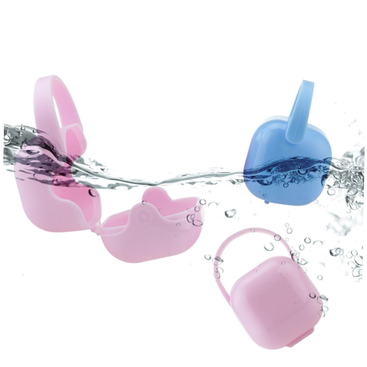 UPKOCH 4pcs Portable Pacifier Storage Box Dustproof Teat Holder for Soothers Easy to Clean for Home and All Major Pacifiers Blue Color