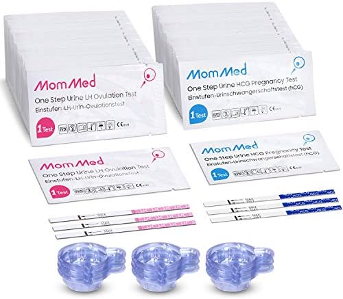 MomMed Ovulation and Pregnancy Test Strips (HCG20-LH60), Includes 20 Pregnancy Tests, 60 Ovulation Test Strips, 80 Urine Cups, Easy to Use Ovulation Predictor Kit, Accurate Fertility Test for Women