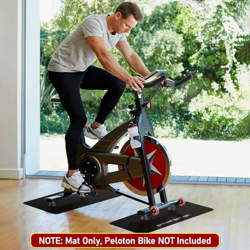TOBWOLF 2 peças de tapete antiderrapante compatível com bicicleta Peloton, máquina de remo Concept 2