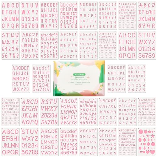 Midenco Reusable Small Letter Stencils for...