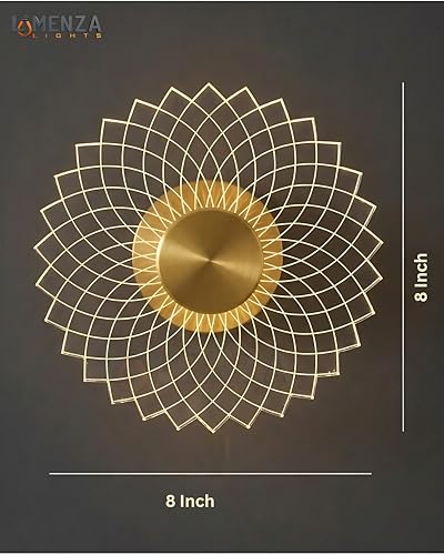 Image of Luxury Spiral Pattern 3-in-1 LED Wall Lamp for Living Room & Bedroom | Fancy Wall Light for Home Decoration, Hallway & Indoor Ambient Lighting (Golden Finish)