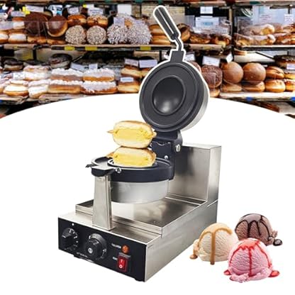 Elektrischer Burger-Waffeleisen, antihaftbeschichtete Heißpress-Hamburgermaschine für süße und herzhafte Füllungen, kommerzielle Waffeleisen für Eiscreme, 5-Minuten-Timer/300 °C Heizbereich