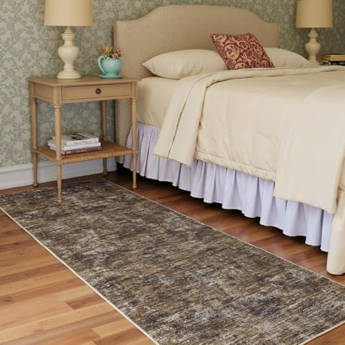 GarveeHome 2x6 Kitchen Rugs Non Slip Washable Runner Rug for Hallway Modern Solid Color Rug Non Shedding Low Pile Carpet Stain Resistant Thin Mats for Entryway, Bedroom, Bathroom, Brown by GarveeHome - Image 7