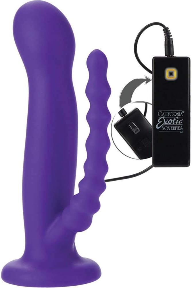 California Exotic Novelties 10 Function Silicone Love Rider Double Rider, Purple, 0.60 Pound
