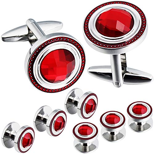 Set de Mancuernillas y Piezas para Camisa de Hombre Plateado miniatura 1