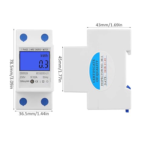 Single Phase Energy Meter Electric Meter 230V LCD KWH Electric Meter 5-32A 50Hz Single Phase DIN-Rail KWH Meter Energy Meter Electric KWH Meter