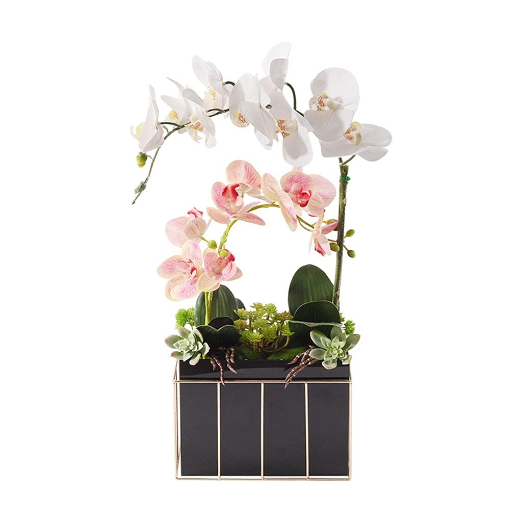MYUYEE Artificial Flowers Artificial Phalaenopsis Bouquet Bonsai And Glass Vase Modern Living Room Hotel Office Party Decoration Wedding