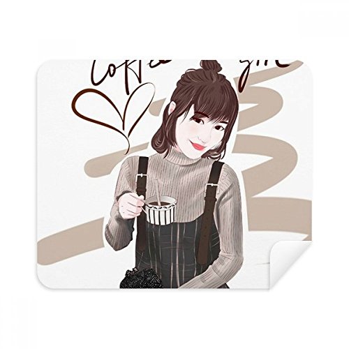 Essuie-lunettes motif café pour nettoyer l'écran du téléphone au bureau