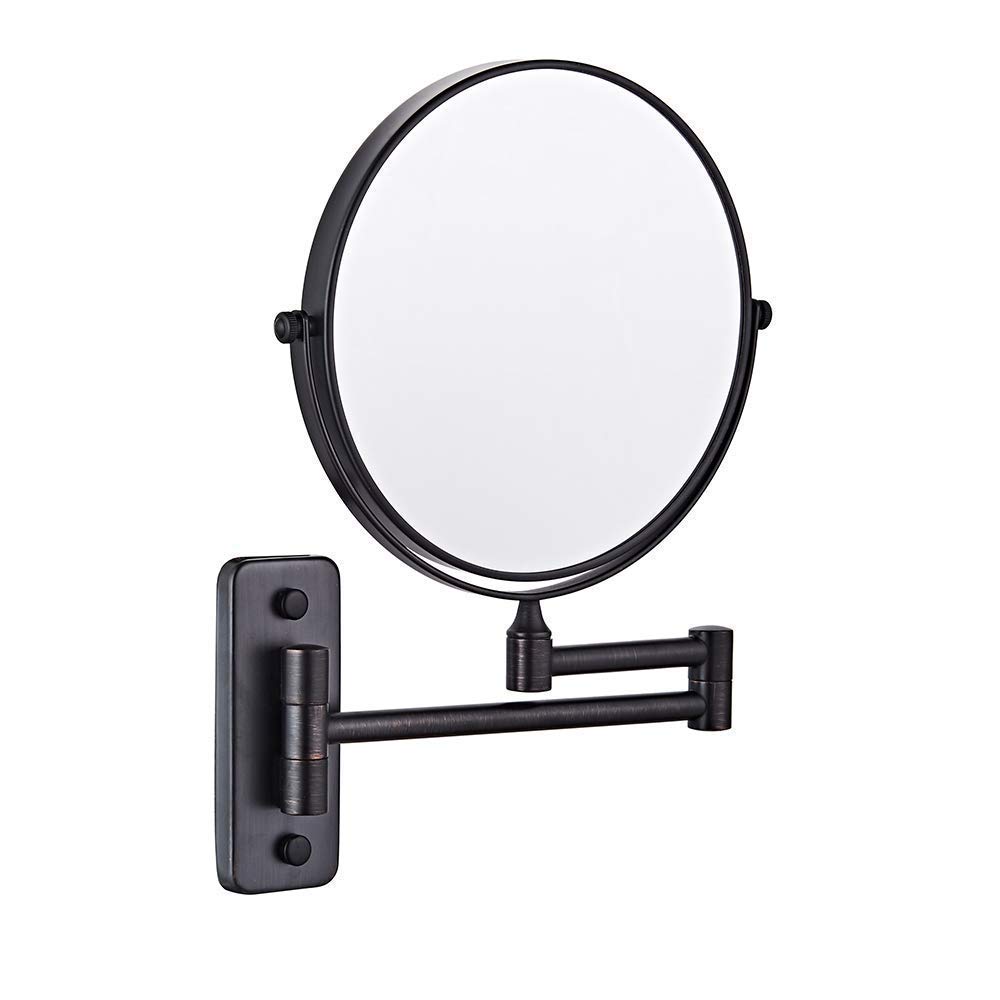 Miroir mural double face 3X avec double bras pliants pour salle de bain au fini soigné