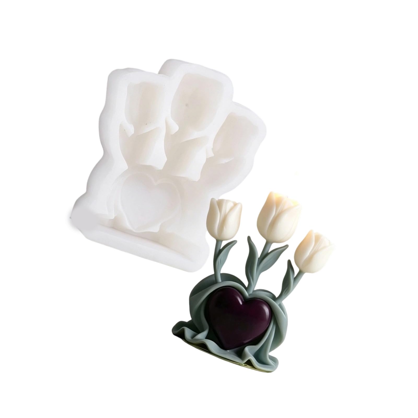 Navna Food Safe Silicone Mold Showcasing Plant Engineering and Love Theme for Projects and Presents Floral Silicone Mold