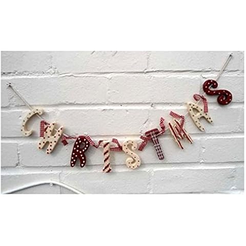 Wooden Christmas Garland with Ribbons Cover