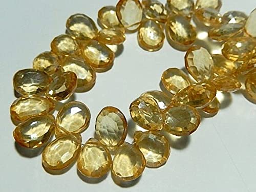 Quartz Champagne facetté en poire de 11-14mm, gemme naturelle d'exception pour vos bijoux
