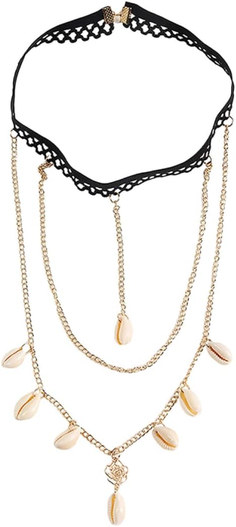 Bohemian Alloy Thigh Chain Body Jewelry with Elastic Shell Pendants Multi-layer Leg Chain for Women Beachwear Summer Accessories