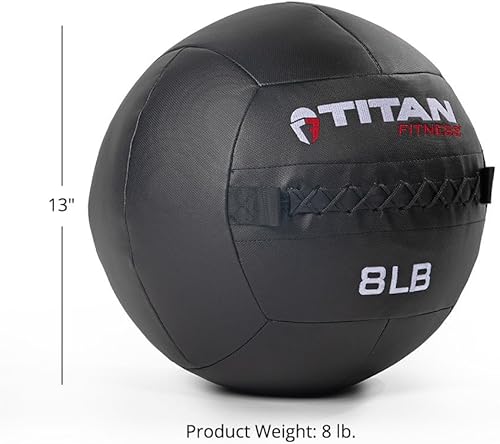 Miniatura 2 de Titan Fitness LB Soft Shell - Bola de pared medicinal con laminado de policompuesto y textura cruzada, agarre antideslizante para lanzar, fuerza