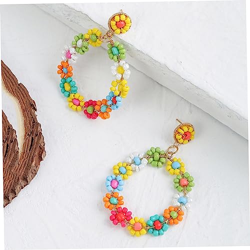 Boucles d'oreilles perle balancent femmes bijoux dorés