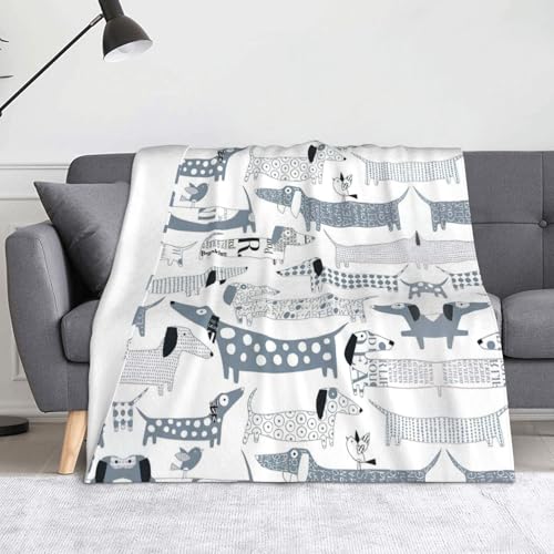 Couverture teckel imprimée pour vos soirées camping et nuits
