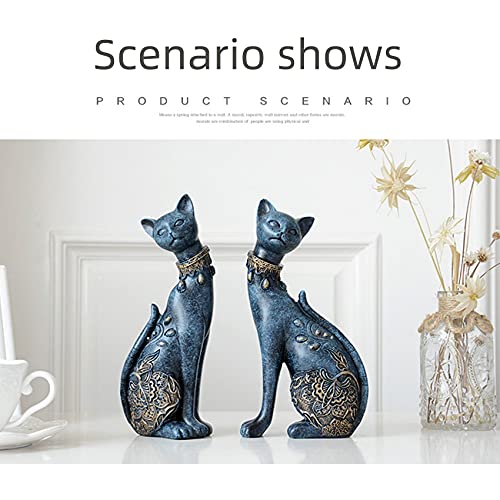 Set de 2 Estatuas de Gato para Decoración de Hogar miniatura 5