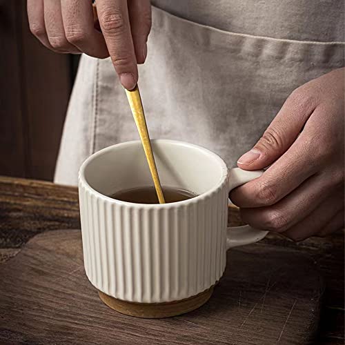 cawein Keramikbecher, 2 Stück, Keramik-Kaffeetassen, Milchbecher, Keramikbecher für Zuhause und Büro, mikrowellenfeste Milchkaffeetasse,Frühstückstasse – Bild 3