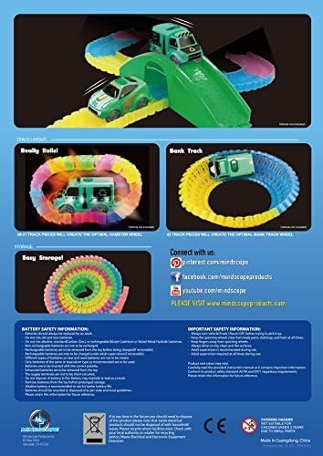 Mindscope Twister Trax Neon Glow in The Dark Track & Accessory Set w/Bridge & Tunnel