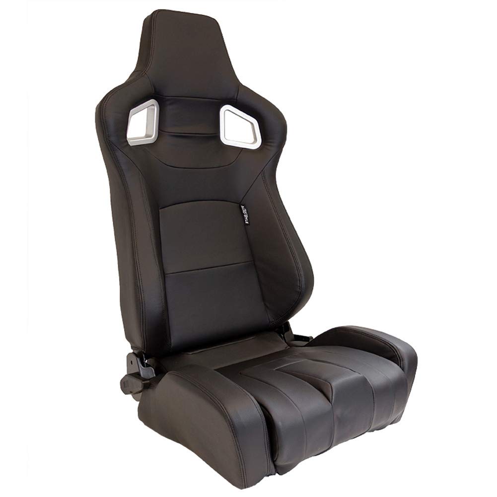 Sedile Sportivo 'RS6-II' - Finta pelle Opaco Nero - reclinabile doppia regolazione - incl. Slitte