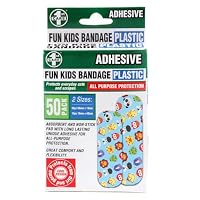 1st Care Kids Animal Print Adhesive Bandage Strips, Assorted Sizes (Pack of 50)